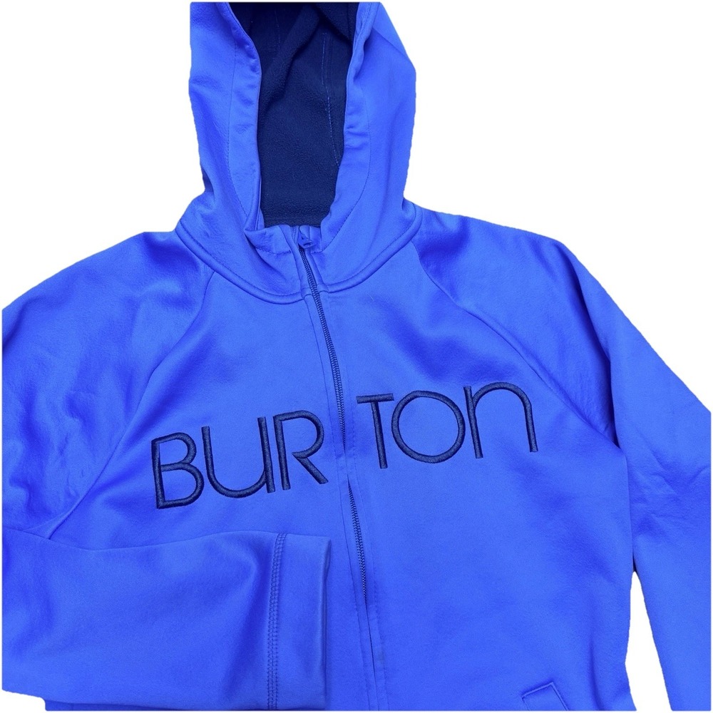 BURTON Full Zip Dry Ride Blue Hooded Sweatshirt Hoodie Logo Women's M‎